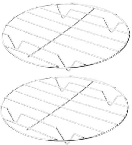 CIYODO Griglia per Alette di Pollo in Acciaio Inossidabile 20 Cm, Supporto per Barbecue per Bistecche, Ripiano per Grigliare Antiaderente per Barbecue Domestici e Picnic, Set 2 Pezzi