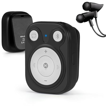 Mini MP3 Player with Bluetooth 5.3, 64GB Portable Music Player with Sports Clip, OTG Function, Mp3 Player NO Screen for Running/Cycling/Exercise-Student, Kid (Black)