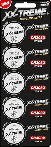 XX-TREME CR3032 Batterie 3V Lithium Knopfzelle – 5 Stück – CR 3032 für Autoschlüssel, Fernbedienung & Spezialanwendungen