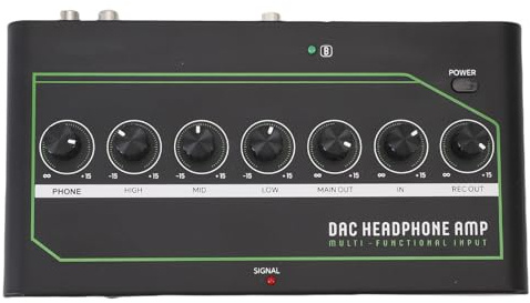 Vvikizy Amplificateur de Casque Ample D'écouteurs DAC avec des Boutons de Triples Moyens Indépendants de Basse pour Les Jeux de Gamme en Amélioration de la Musique de Jeu Expérimente