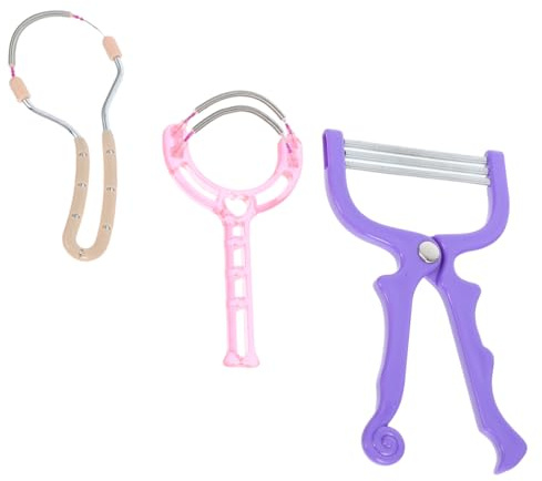Depiladora Facial Kit 3 Piezas Resorte de Acero Inoxidable | Abs y Acero Inoxidable, Diseño de Doble Resorte, para Frente y Labio Superior Color Aleatorio