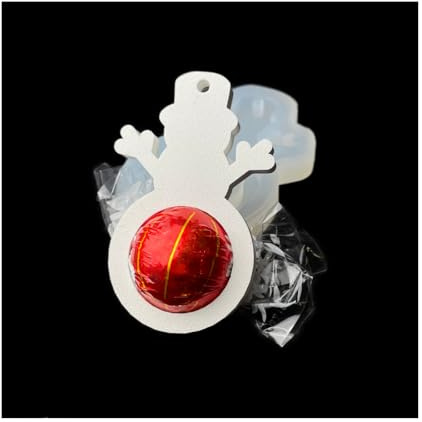 Schneemann Silikonform – kompatibel mit Lindor®-Kugeln Ø 29 mm, handgefertigte Gießform für Jesmonite, Raysin, Beton & Weihnachtsanhänger Chooseyours11 Jesmotex 2D (1)