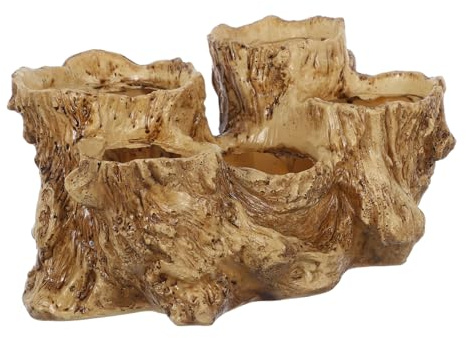 Toddmomy Pot De Fleurs Résine pour Plantes Grasses Design Souche Arbre avec Drainage pour Intérieur Jardin Bureau