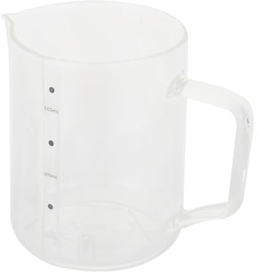 MUELODSIC Jarra de Cristal Transparente de 500 Ml Boquilla Resistente al Calor y Frío para Café Leche y Té Adecuado para Uso Doméstico y Servir Bebidas Calientes y Frías