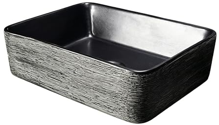 XCLOOZGL Lavabo da Bagno Rotondo Lavabo da Appoggio Vintage di Lusso Lavandino da Appoggio in Ceramica Artigianale con Rubinetto in Ottone per Uso Domestico E Professionale,Sinkb