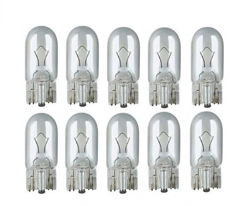 10x Stück – W3W - T10-12V - 3W - W2.1x9.5d KFZ Beleuchtung Glühlampe Glassockellampe Glühbirne Soffitte Autolampen