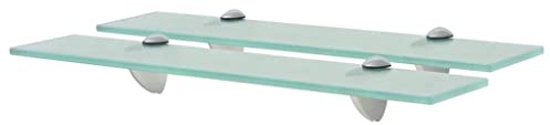 vidaXL 2X Regal Schwebend Wandregal Glasregal Glasboden Glasablage Badablage Wandablage Badregal Ablage Regale Bad Glas 50x10cm 8mm