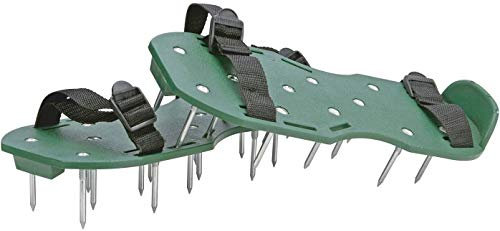Lawn Aerator Shoes Manual Garden Lawn Aerator Spike Shoes With 13 x 5 cm Spikes And Straps Easy to Use & Universal Fit Reusable Durable Lawn Aerator Sandals