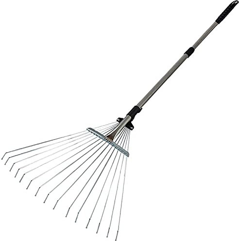 QIANMEI Harke Laubbesen Kleinrechen 62 Zoll Rasen Rake | Für schnelle Reinigung von Rasen, Garten, Gartenblatt Rake | Für Reinigung Blätter Backyard Farm