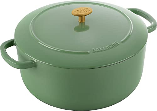 BALLARINI Bellamonte Auflaufform, Bräter, Dutch Oven, Emailliertes Gusseisen, Rund, 28cm, 7,0 L, Grün