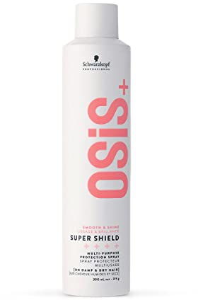 Schwarzkopf Professional OSiS Super Shield Multi Purpose Protection Spray Heat Protection For Long Hair Anti Pollution Anti Bacterial Reduces Tangling Fights Dullness Detangling 300 ml