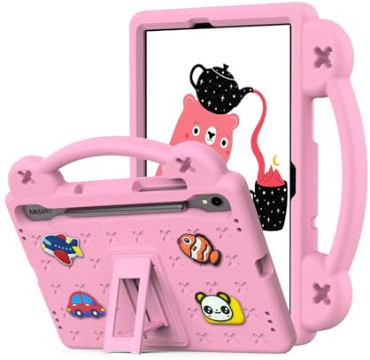 nincyee Funda para tablet infantil para Samsung Galaxy Tab S7 FE de 12.4 pulgadas 2021 T730/T736, funda de EVA resistente a prueba de golpes con soporte plegable, funda de dibujos animados de oso bebé
