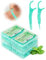 Palillos de hilo dental de menta, 200 unidades, hilo dental, con sabor a menta, con palo de dientes plegable, limpieza interdental, palillos de hilo dental