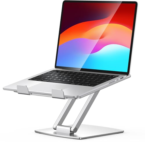 CIRYCASE Supporto PC Portatile Scrivania, Pieghevole Supporto Laptop Alluminio Ventilato, Ergonomico Laptop Stand Regolabile Supporti per Notebook, Basi di Raffreddamento per PC Portatili 10-16