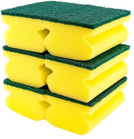 CHEFZOCO Estropajo para Fregar, Esponja para Lavar Platos, Esponja para Fregar, Esponja Limpieza de Cocina, Estropajo Cocina, Esponja Cocina Dos Lados, Estropajo Salvauñas, No Raya, 3 Unidades