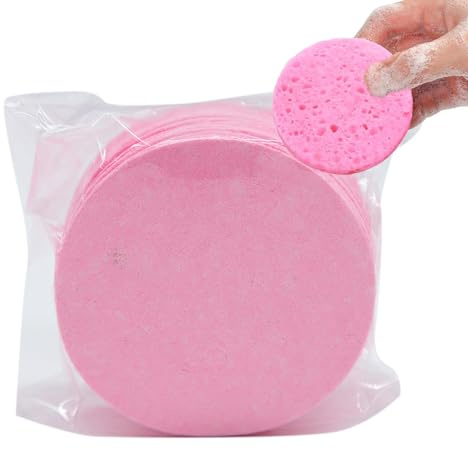 Gesichtsreinigungsschwamm – Holzzellstoff Baumwolle Gesichtsreinigungsschwamm – Reinigungspads, Kosmetik-Spa-Schwämme, Zellulose-Gesichtsschwämme für persönliches Spa
