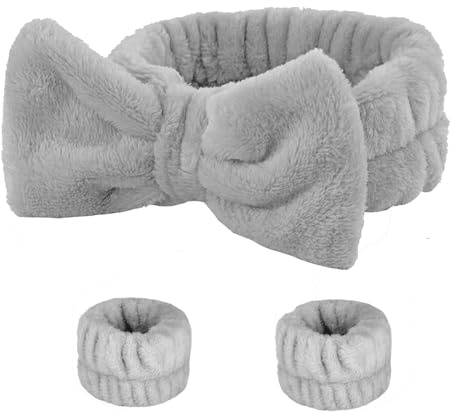 Spa Bowknot Stirnband Damen, Elastisches Gesicht Handgelenk Waschband, Haarzubehör Zum Waschen Von Gesicht, Haarband Handgelenk Schweißband Kosmetik Haarreif für Schönheit Hautpflege Yoga Sport