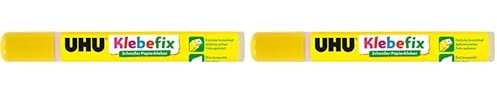 UHU klebefix, Lösungsmittelfreier Klebepen, transparent, 25 g (Packung mit 2)