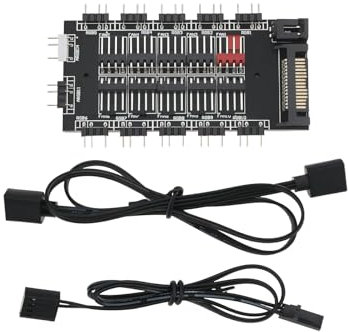 EMSea Hub di Controllo RGB Sincrono 2 in 1 PWM 4 Pin E 5 V 3 Pin ARGB GPU Fan Lighting Control con Espansione Porta di Alimentazione Sata Interfaccia Scheda Madre