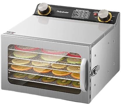 RIQHTIK Déshydrateur Alimentaire, déshydrateur de Viande séchée avec minuterie de 12 h et contrôle de la température, Fruits, friandises pour Chiens, Herbes, Snacks,6 Layer