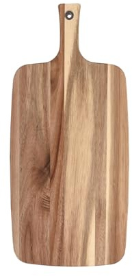 Kimbatex Kitchen Juego de tablas de cortar de madera y bambú para cocina – 8 modelos diferentes con asas y diseños grabados. (Tabla XL de acacia con asa)