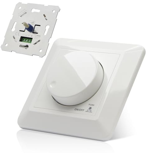 Variateur de Lumiere LED, 200-240V 5-300W Interrupteur Variateur, avec Coupure de Phase, Interrupteur Variateur de Lumiere Pour Dimmable LED Lampes à Incandescence/Halogène
