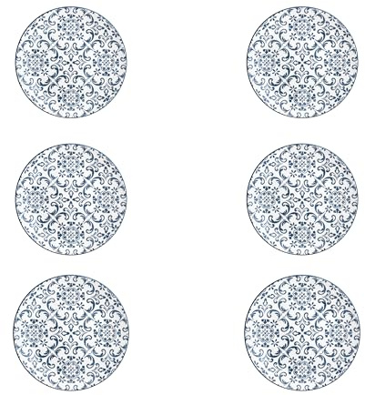 10 Strawberry Street Mediterranean Blue Salad Plates, Set of 6