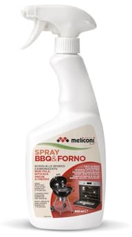 Meliconi Spray Forno e BBQ, Detergente per forni, barbecue e griglie | Detergente Sgrassante Schiumogeno ad Alta Aderenza, Rimuove Sporco Carbonizzato anche a Freddo, 500 ml, Made in Italy