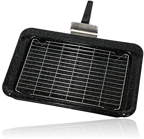 SPARES2GO Complete Grill Pan Tray Rack & Handle for Rangemaster Oven Cooker (445 x 276mm) (Fitment List A)