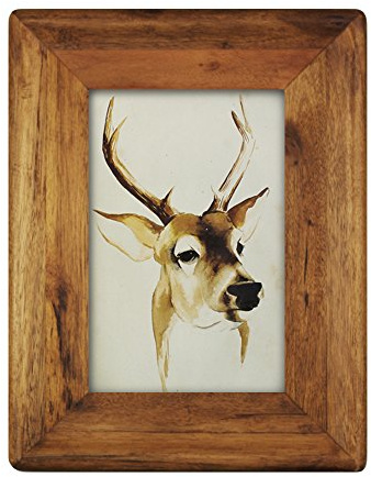 icheesday Wood Photo Frame 4x6, Standing and Wall Mounted Vintage Handmade Solid Wooden Picture Frames with Glass Cover 6 by 4 Inch