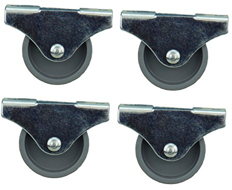 4er Set M?bel-Bockrolle, verschiedene Gr??en KS-Rad, grau (15x14mm)
