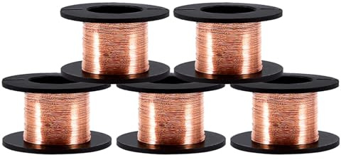 Bobines de Fil de Cuivre Emaillé Magnétique à Souder 0.1mm 5 pièces Longueur 15m
