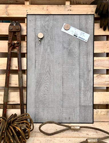 Magnettafel Echt Beton 5in1 (Magnetwand+Kreidetafel+Pinnwand+Wandbild+Deko) inkl. Zubehör in Größen 30cmx50cm, 50cmx50cm, 50cmx70cm, 50cmx100cm (Betonschalung Hell, 50cm x 50cm)