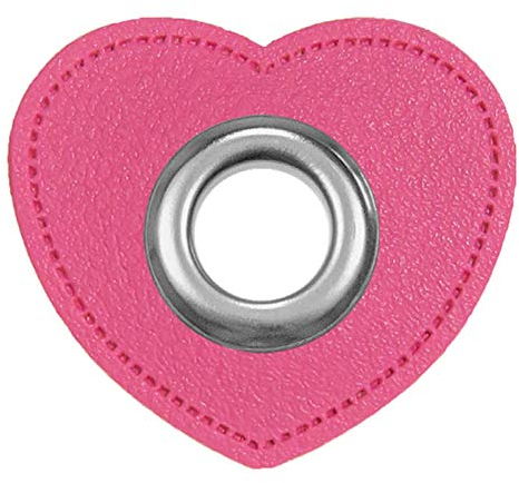 Ösen für Kordeln Lederimitat, Herzen / 2 Stück/viele Farben (pink)