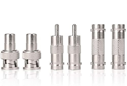 RCA and BNC Male to Female Adapters for CCTV Power and Video Connections
