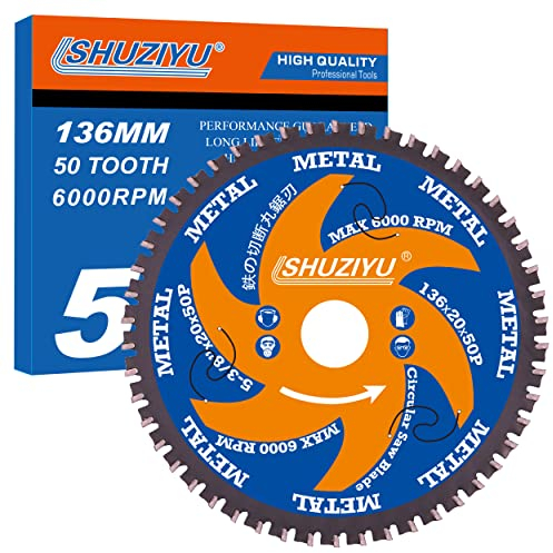 LSHUZIYU 136x20 50T Sägeblatt für Stahl, Kreissägeblatt, Akku-Sägezubehör, Sägeblatt für Metall
