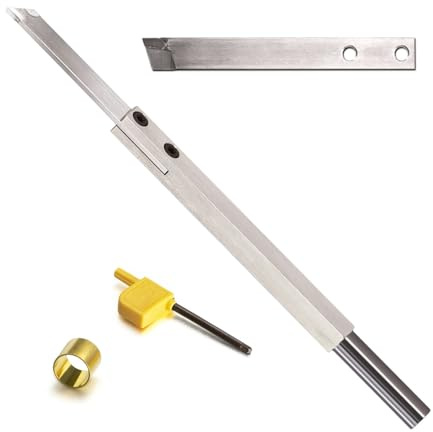 Parting Woodturning Lathe Carbide Tipped Grooving Tool with 2pcs Carbide Inserts and Copper Hoop