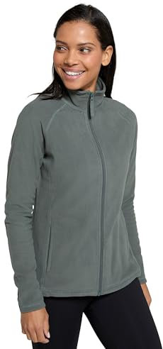 Mountain Warehouse Raso Womens Fleece - Soft Touch Ladies Sweater Top with Full Zip, Microfleece - Best for Daily Use, Outdoors & Travelling Khaki Women's Size 10