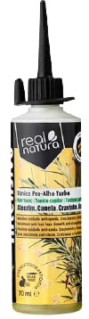 Real Natura - Tónico Pro-Alho Turbo - Fortalecimiento Efectivo - Estímulo Capilar - Fórmula Natural con Ajo - Fácil Aplicación - Uso Diario o Semanal - 70 ml