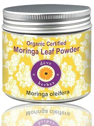 Deve Herbes Moringa Leaf Powder (Moringa oleifera) Organic Certified 200gm, (7.05oz)