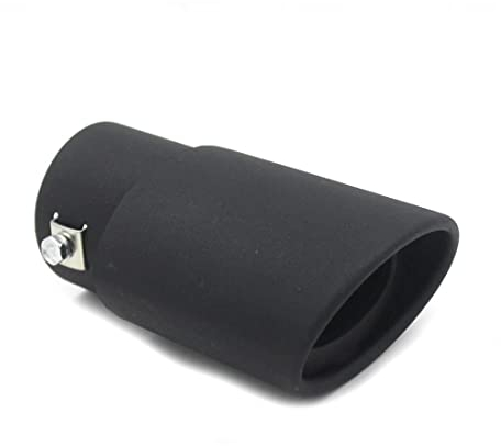 CWED 1 Stück Edelstahl Auto Auspuff Endrohr,Edelstahl Auspuffblende,Auspuffblende Auspuff Universell Schalldämpfer Sport Sportauspuff Endrohr Endrohrblenden Blende (Schwarzer Sand gerade)