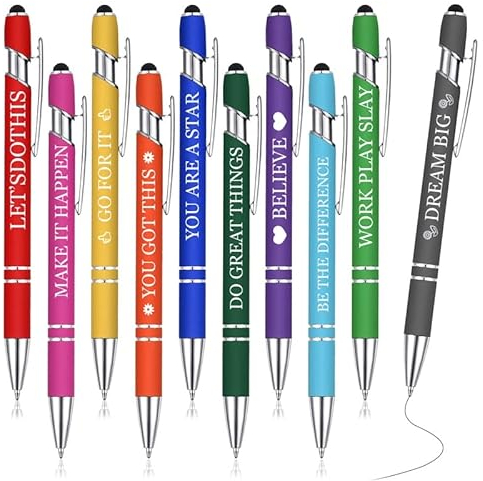 Heyu-Lotus 10 Stück Personalisierter Kugelschreiber Mit Gravur, Hochwertig, Lustig für Kollegen, Abschiedsgeschenk, Glücksbringer Prüfung