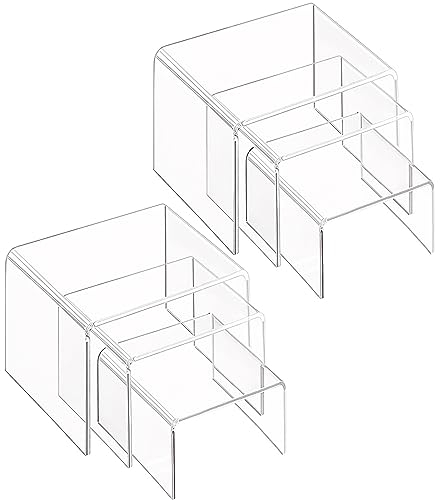 COONE 6 Alzate in Acrilico per Vetrina, Supporto Trasparente per Torte, Decorazioni da Tavola per Dolci e Dessert