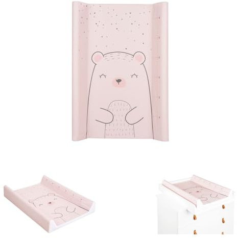 Kikkaboo Wickelauflage Weich-PVC 70 x 50 cm erhöhter Rand, wasserdichter Bezug, Farbe:rosa pink