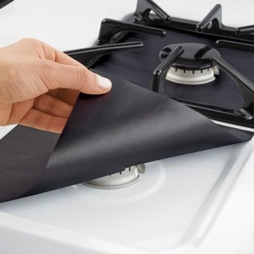 4/10Pcs Stovetop Protect, Gas Hob Range Protectors Protective Cleaning for PADS For Gas Cooker Tops(1)