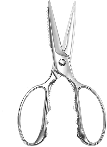 MITSUMOTO SAKARI Forbici da Cucina Multifunzionali Giapponesi, Forbici da Cucina per Impieghi Gravosi in Acciaio da 21 cm, Forbici da Pollame Rimovibili Professionali per Tagliare Pollo, Carne e Ossa