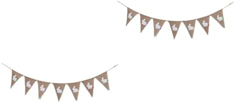 PRETYZOOM 2 Stück 2 Wohnkultur Blumenkranz Deko Dekor Ornament Frohe Ostern-banner Osterdeko Ideen Eier Karikatur