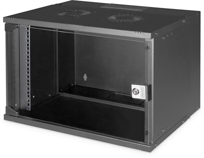 DIGITUS Armadio di rete - Rack 19 pollici 7 U - non montato - montaggio a parete - profondità 400 mm - profondità utile 327 mm - Capacità di carico 60 kg - porta in vetro - serie SOHO Pro - nero