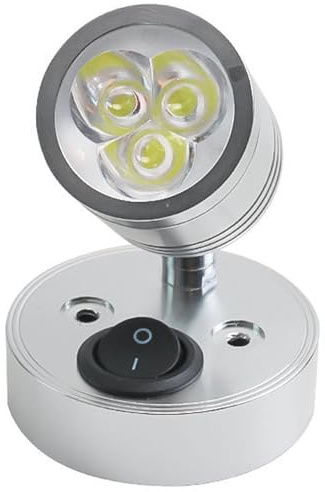 Lampada da lettura da 12 V, lampada da lettura per, 12 V, 3 W, per interni, illuminazione interna, lampade, comodino, applique da parete per caravan marino, barca