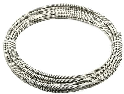OZXJW 5 Meter 0,8 mm 1 mm 1,2 mm 1,5 mm 2 mm Durchmesser Stahldraht blankes Seil Hebeleine Wäscheleine rostfrei 304 Edelstahl 7 * 7(Diameter 0.8mm)